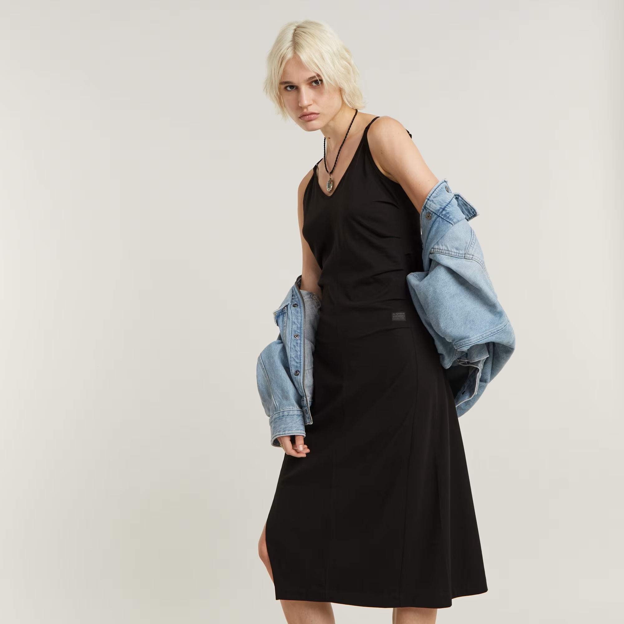 G-Star Spaghetti Strap Slit Jurk