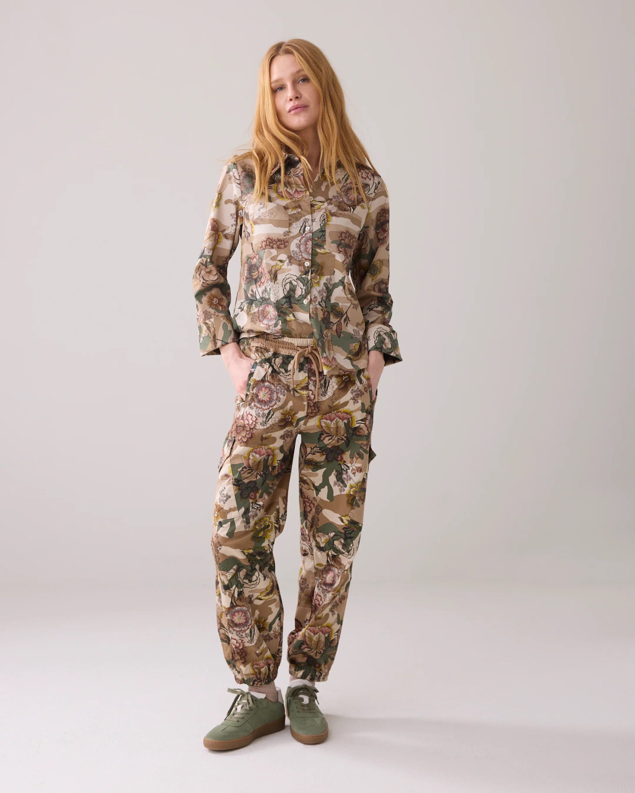 Summum Broek met Camouflage en Bloemen