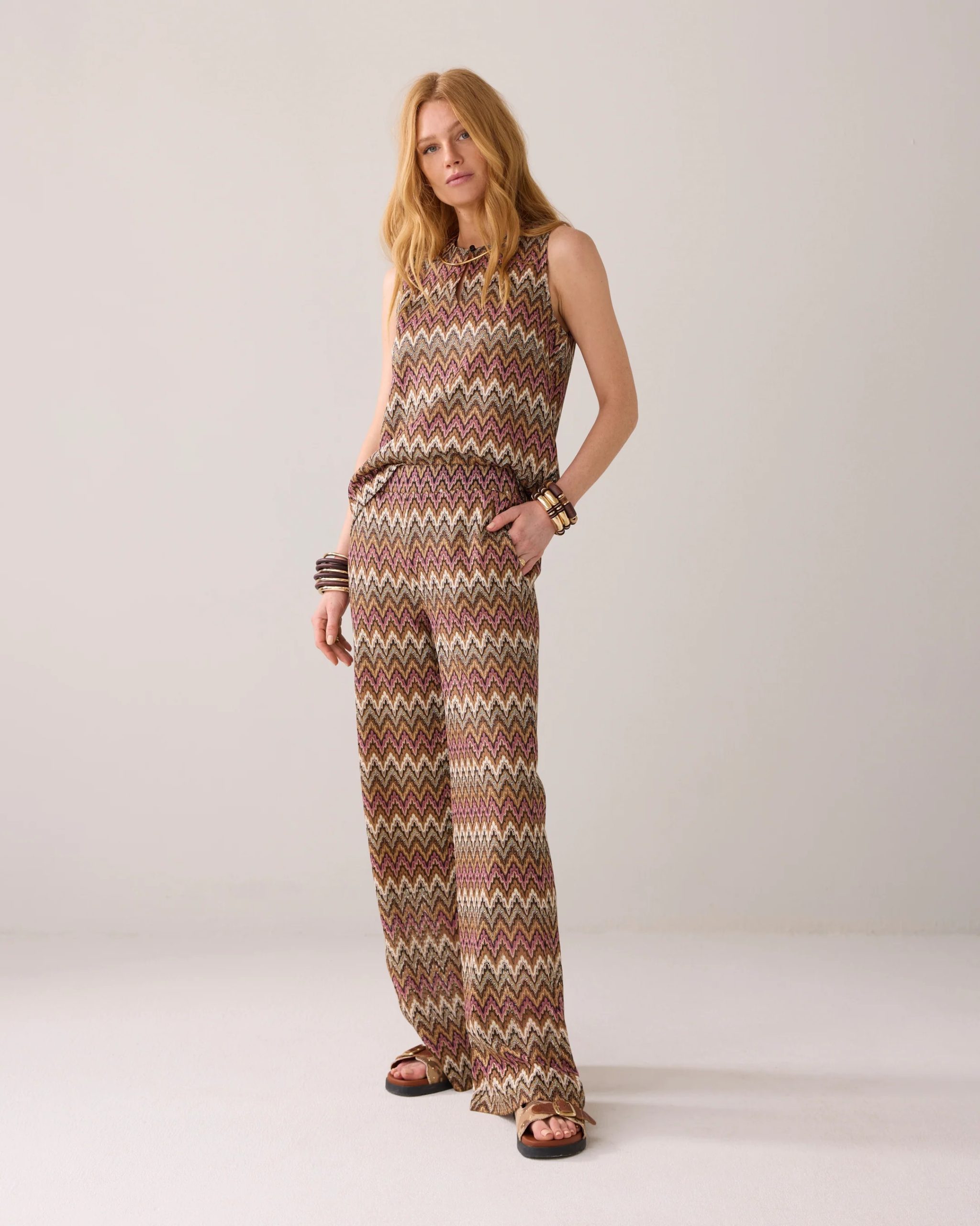 Summum Flared Broek ZigZag