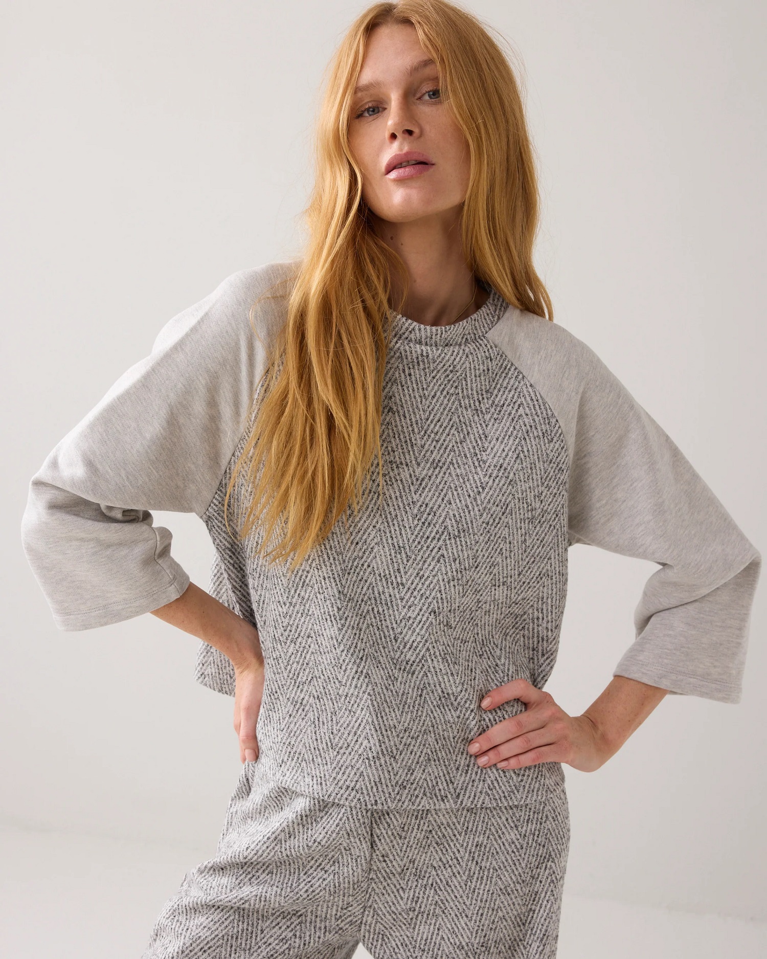 Summum Boxy Sweater met Visgraat Jacquard