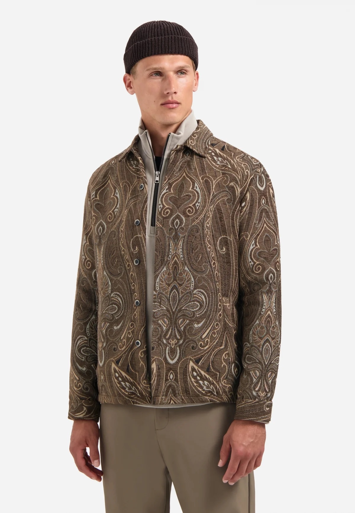 No Excess Jacquard Overshirt met Patroon