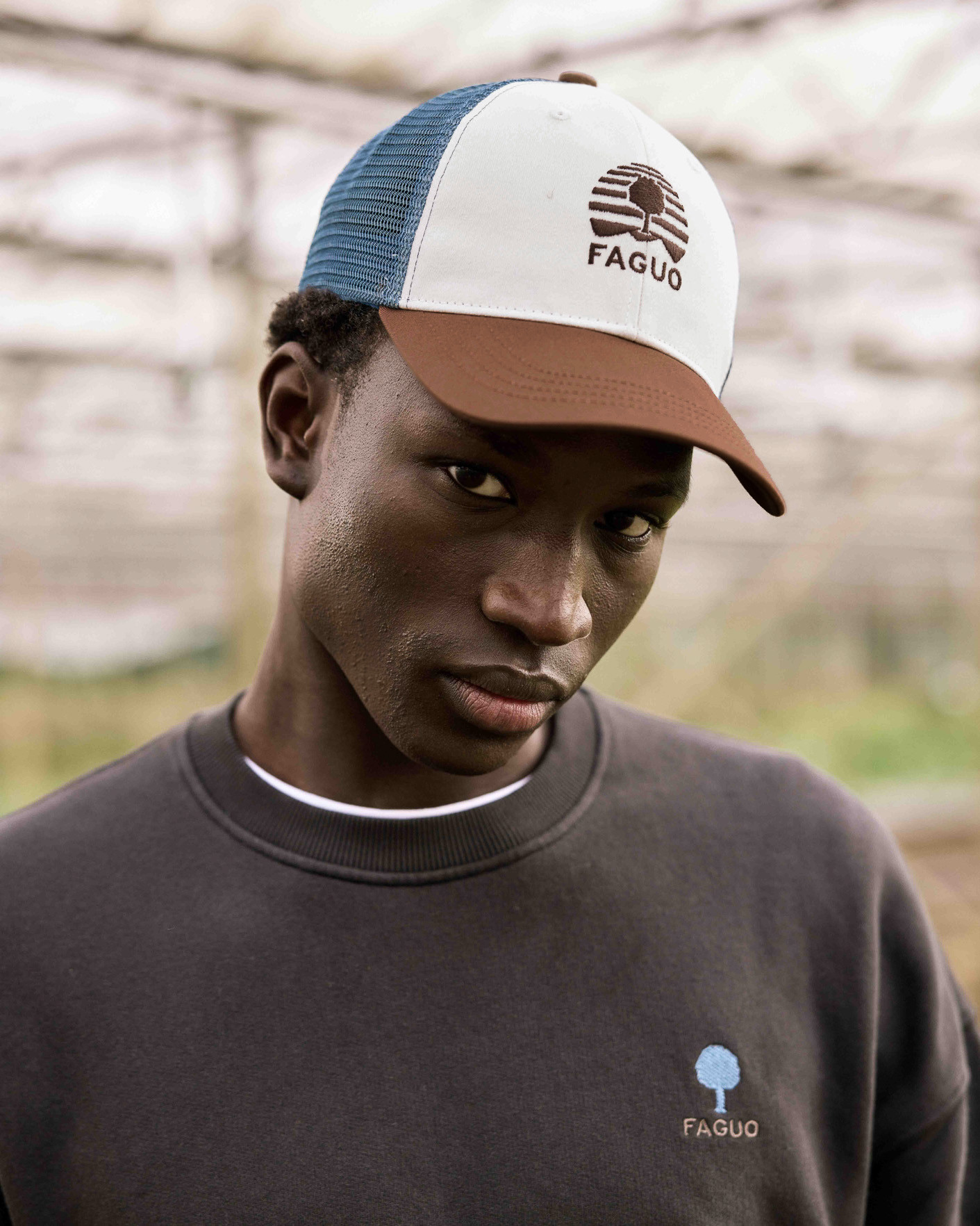 Faguo Cap Beige & Blue & Camel