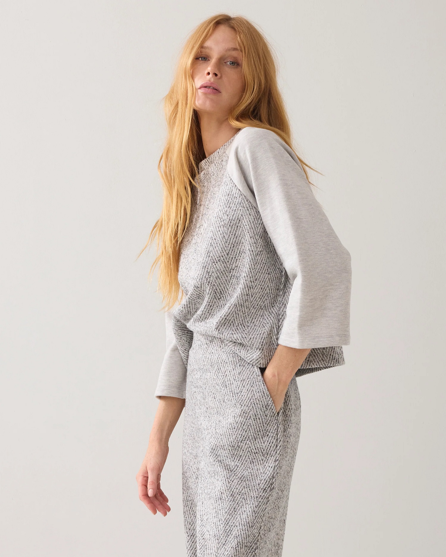 Summum Boxy Sweater met Visgraat Jacquard - Afbeelding 2