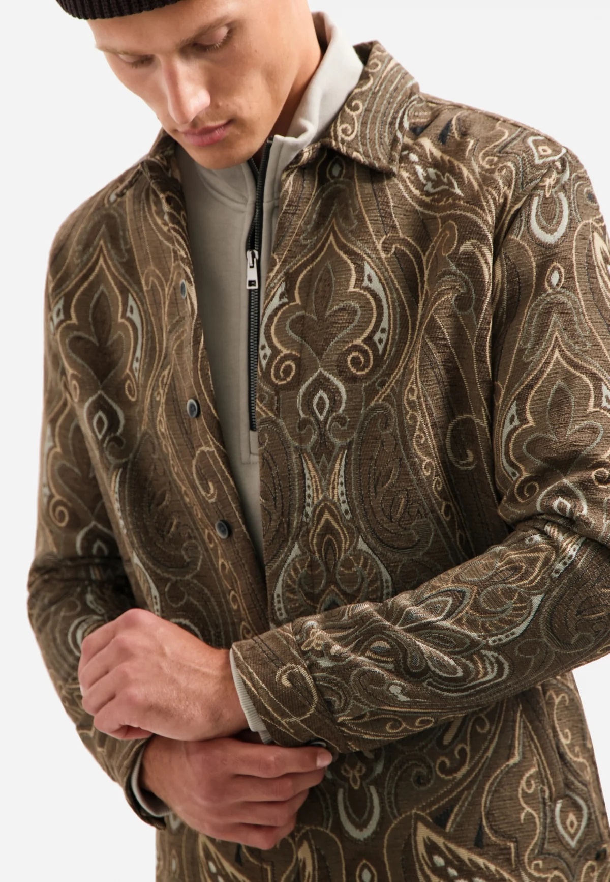 No Excess Jacquard Overshirt met Patroon - Afbeelding 3