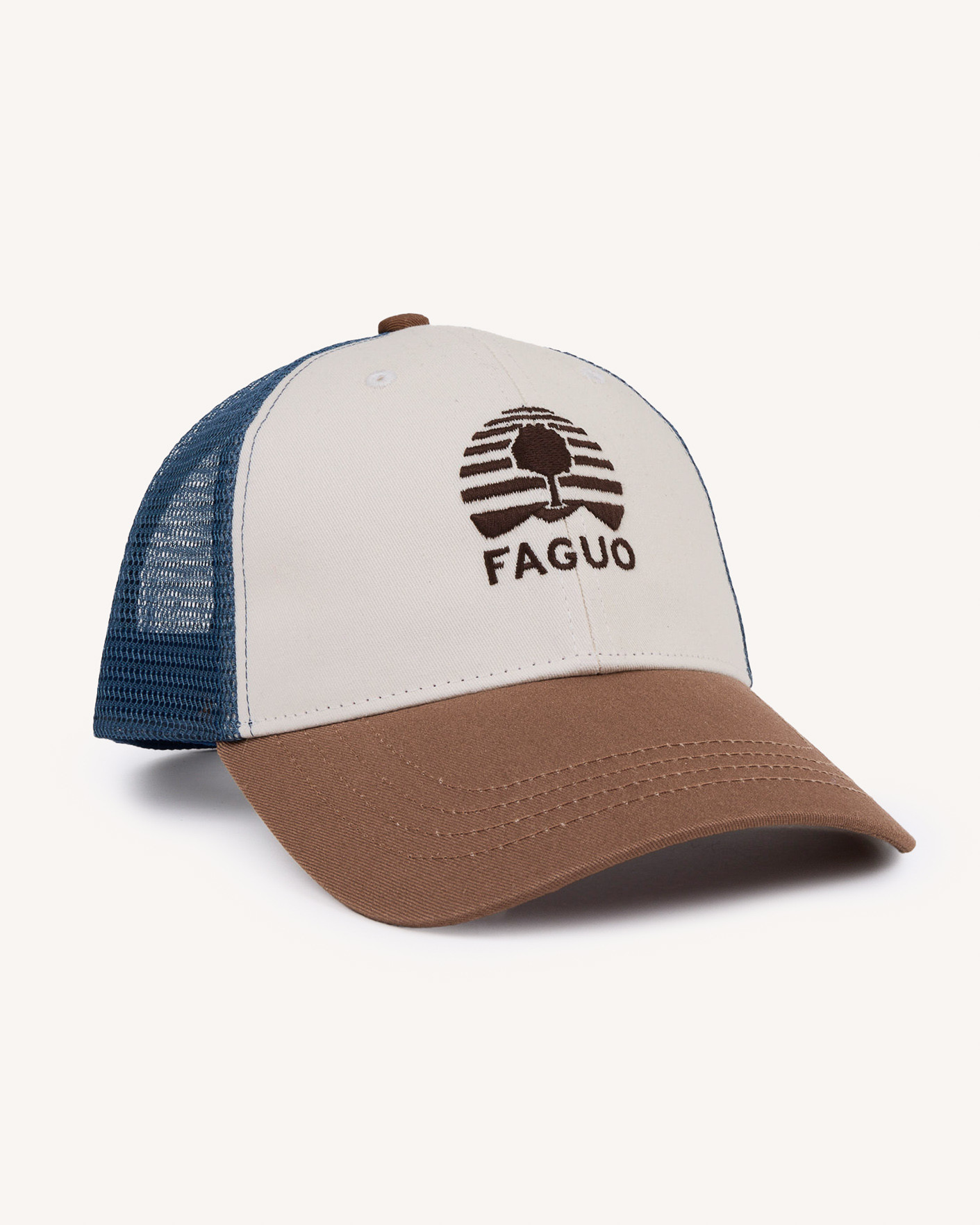 Faguo Cap Beige & Blue & Camel - Afbeelding 3