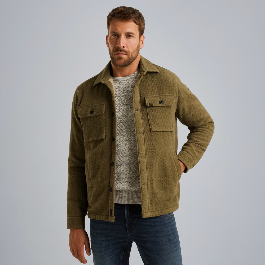 PME Legend Shirt/Jacket met Wafelstructuur