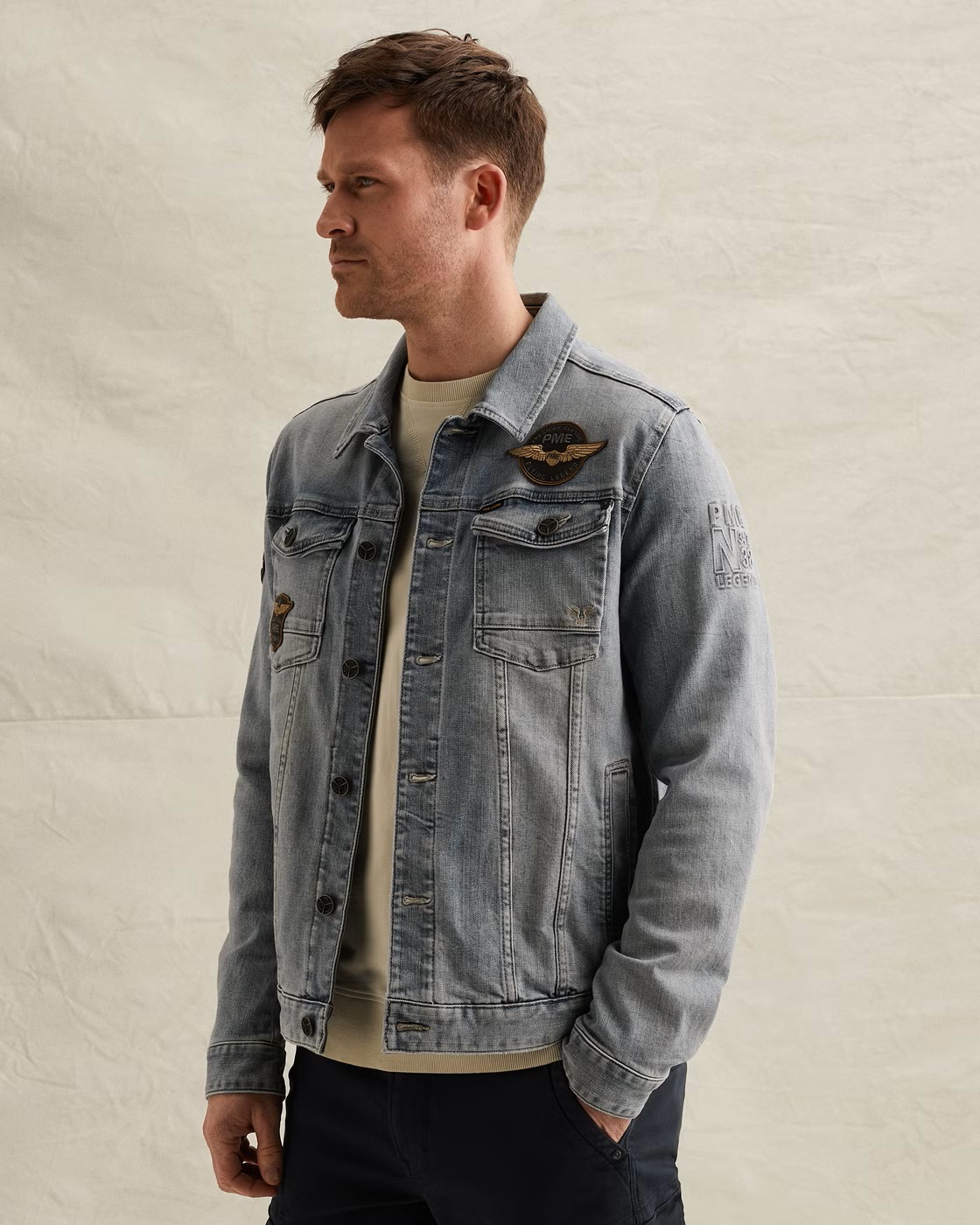 PME Legend Denim Jacket met Badges - Afbeelding 2