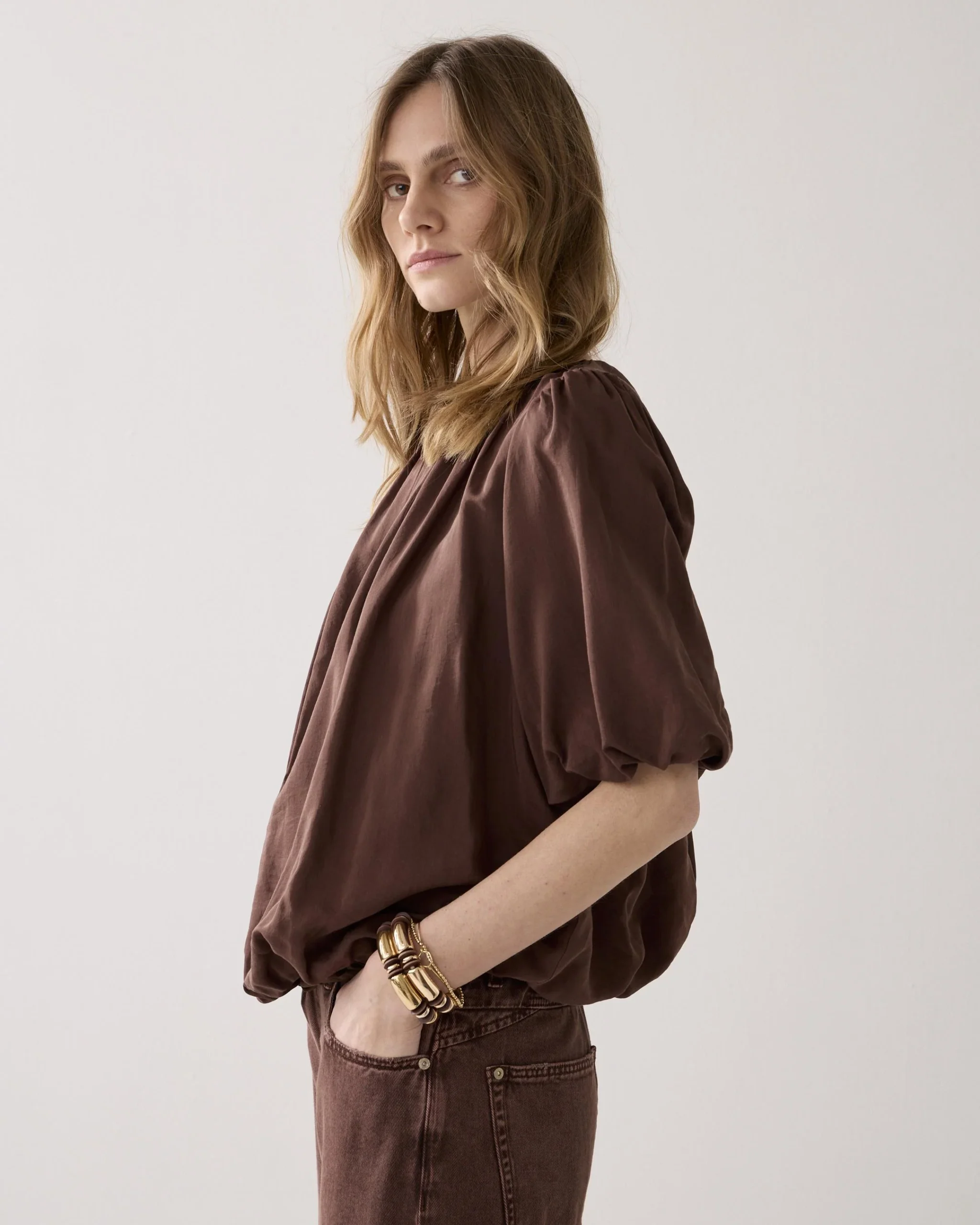 Summum Glanzende Geplooide Top - Afbeelding 2