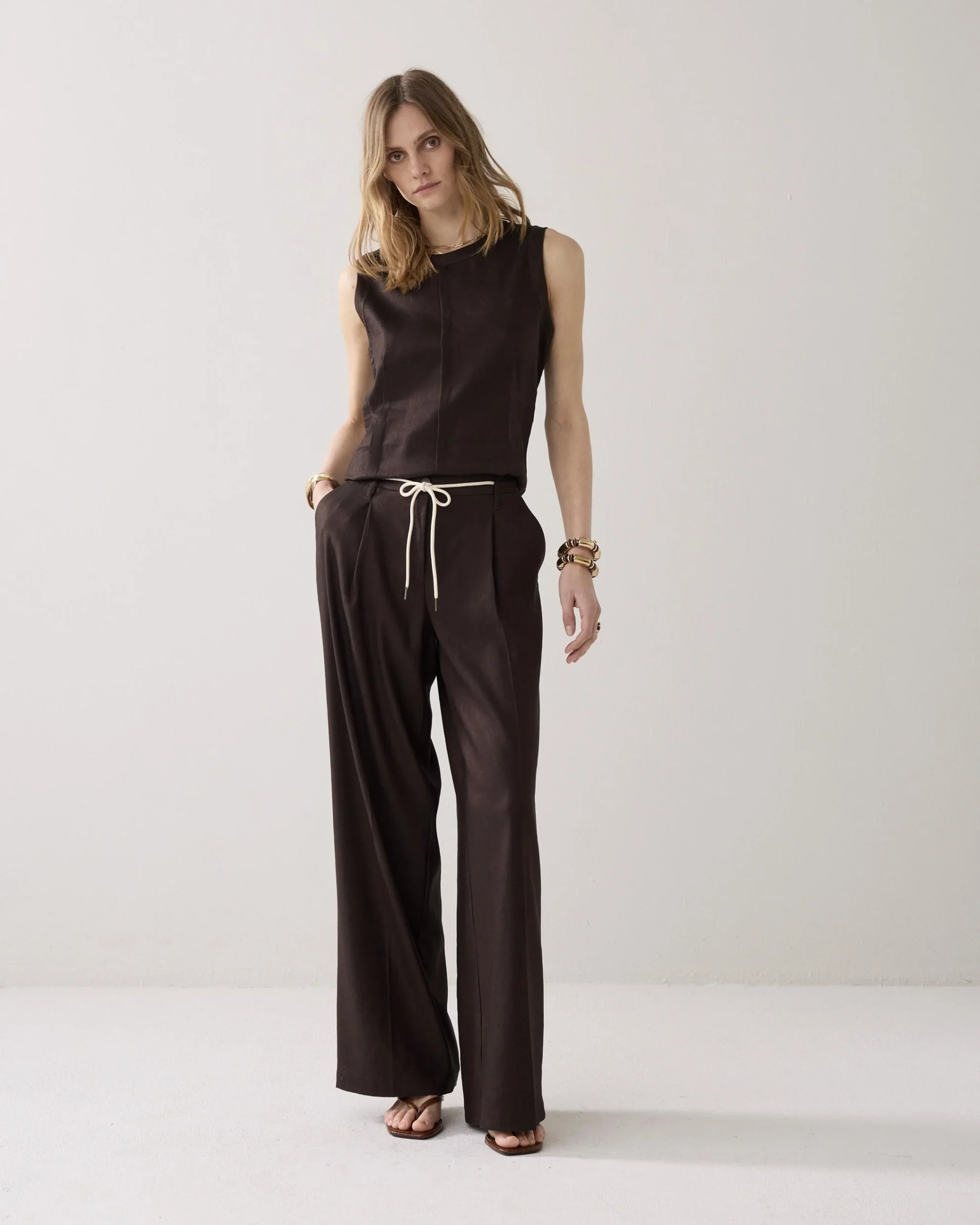 Summum Rechte Broek Linnenblend
