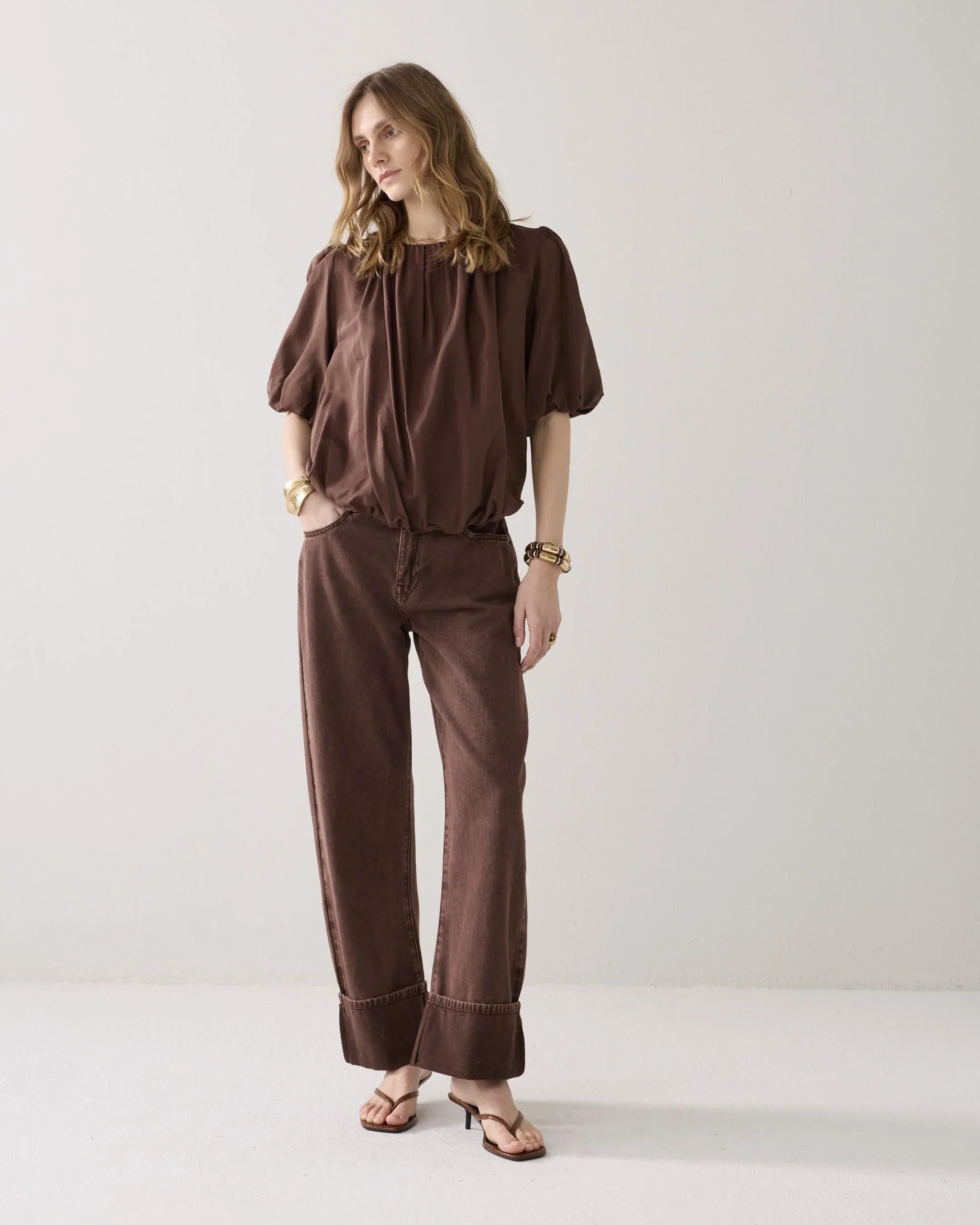 Summum Glanzende Geplooide Top - Afbeelding 3