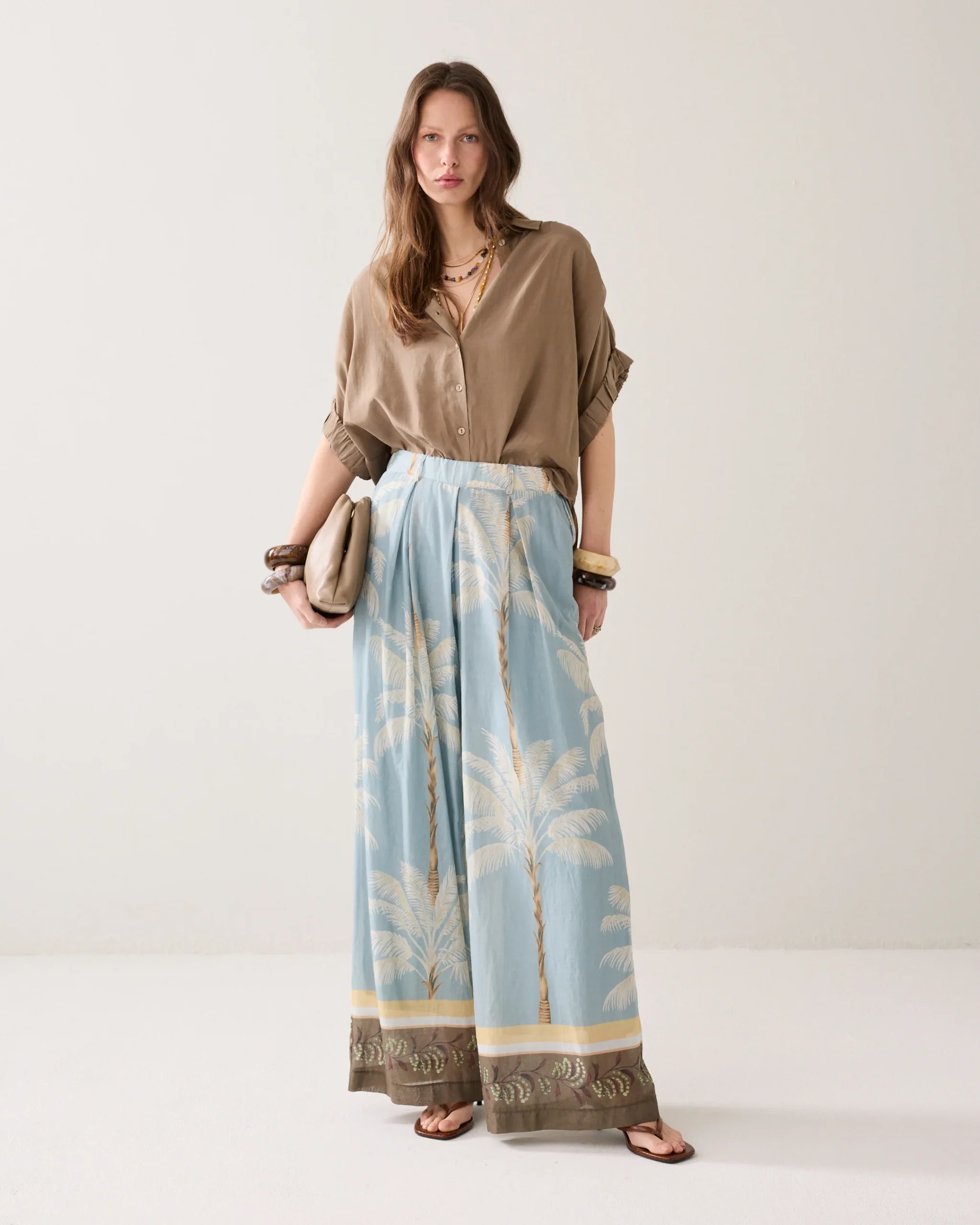 Summum Gevoerde Broek met Strandprint