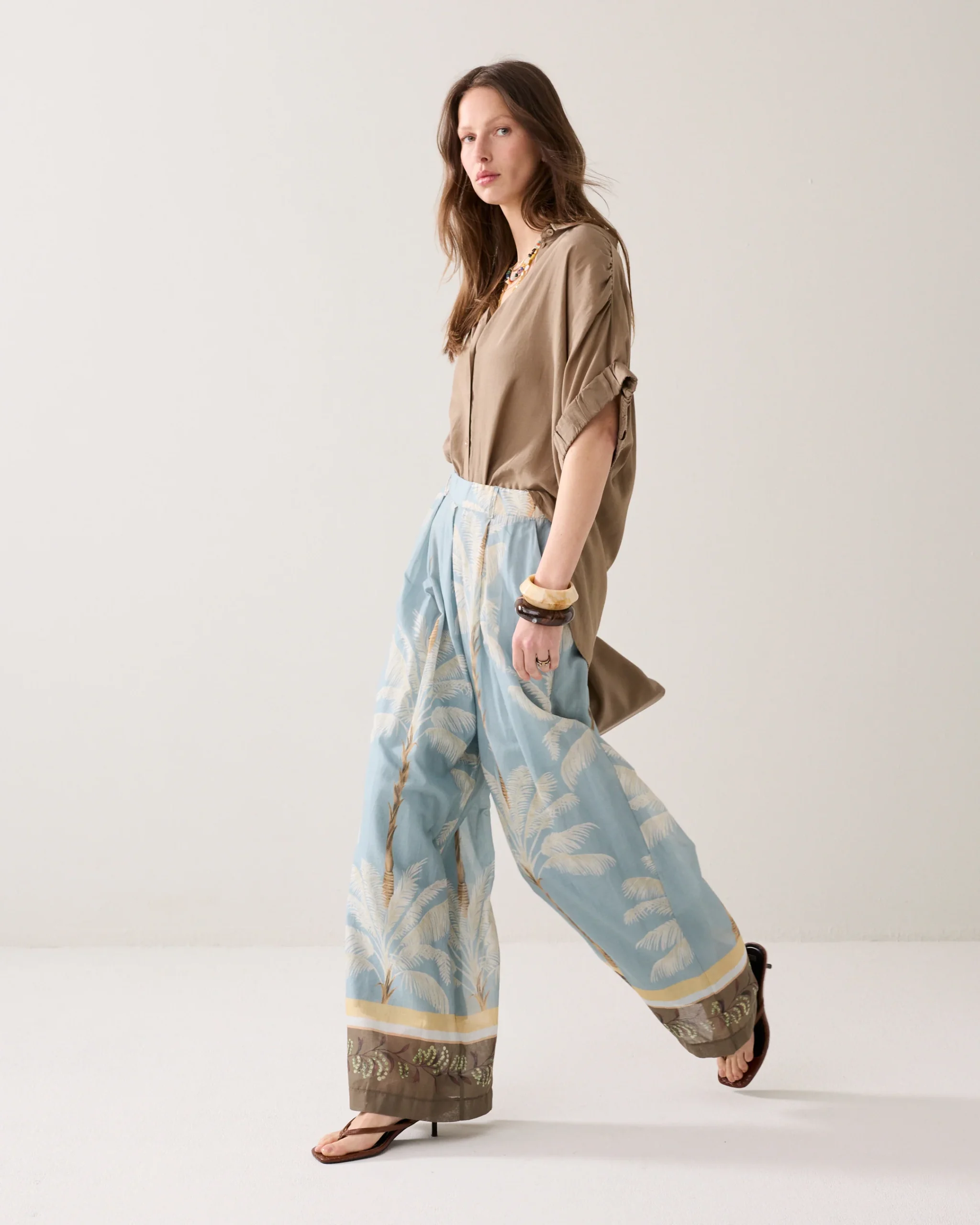 Summum Gevoerde Broek met Strandprint - Afbeelding 4