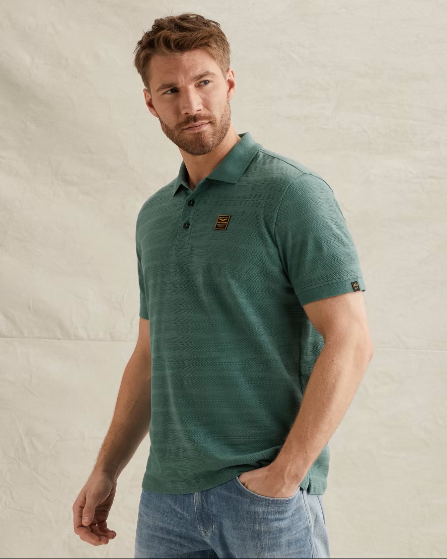 PME Legend Jersey Polo met Streeppatroon