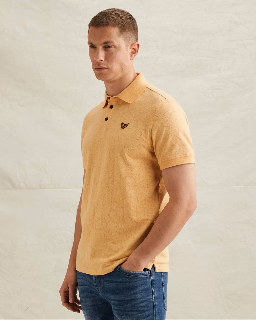 PME Legend Jersey Polo met Allover Jacquardpatroon
