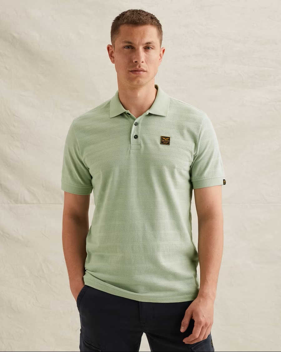 PME Legend Jersey Polo met Streeppatroon
