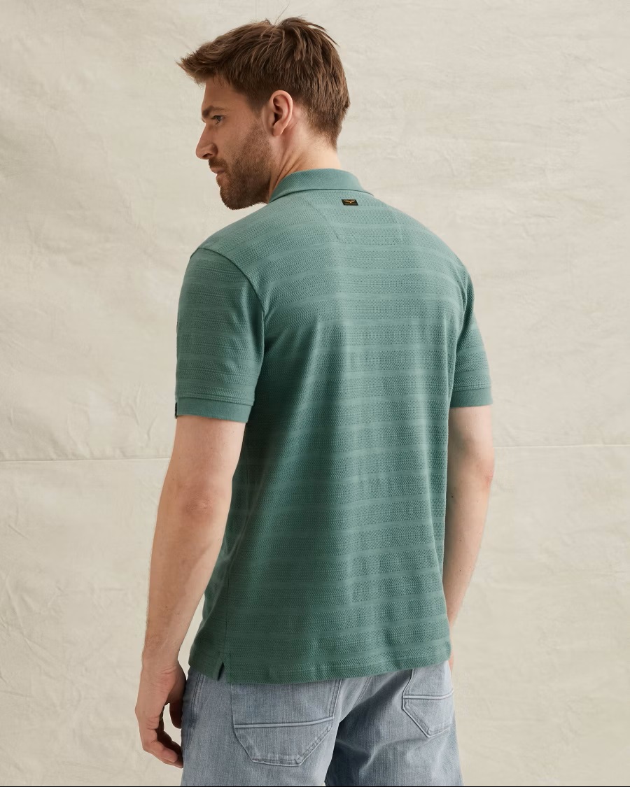 PME Legend Jersey Polo met Streeppatroon - Afbeelding 2