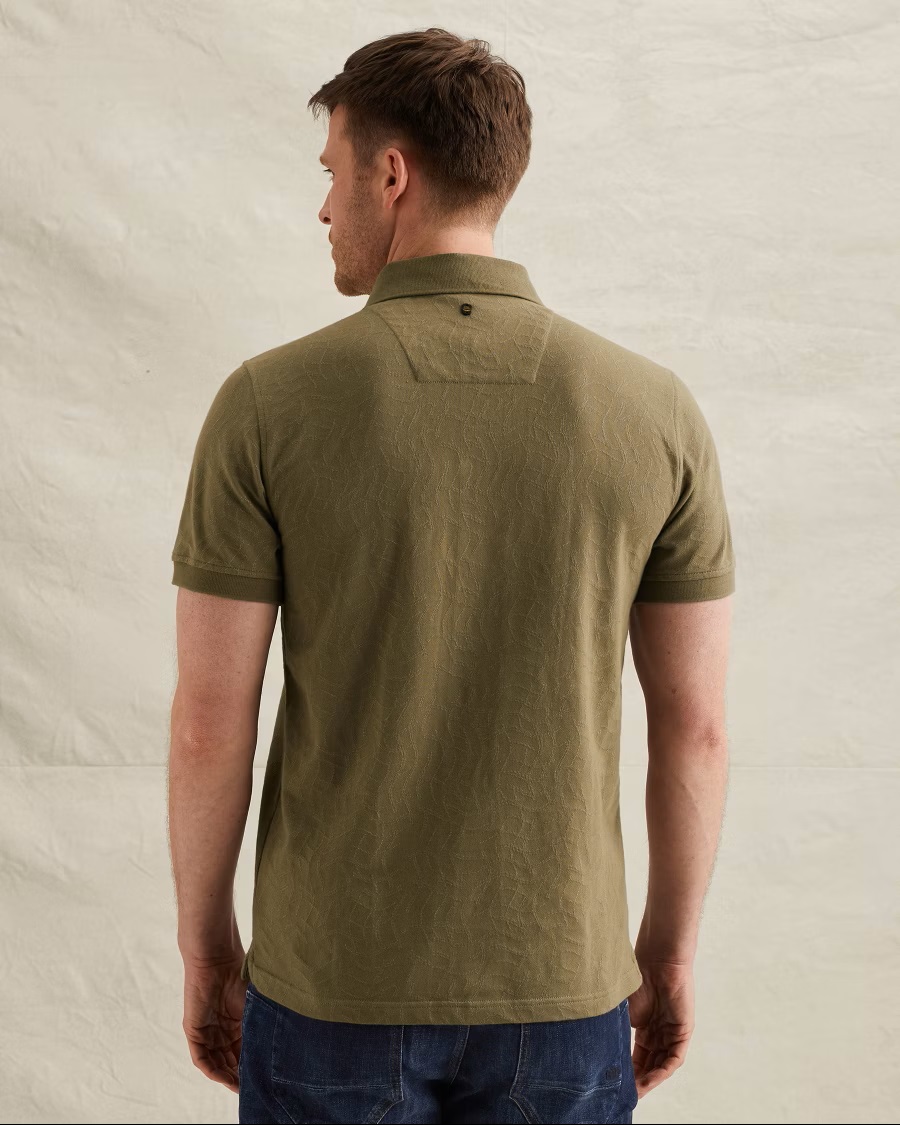 PME Legend Jersey Polo met Allover Jacquardpatroon - Afbeelding 2