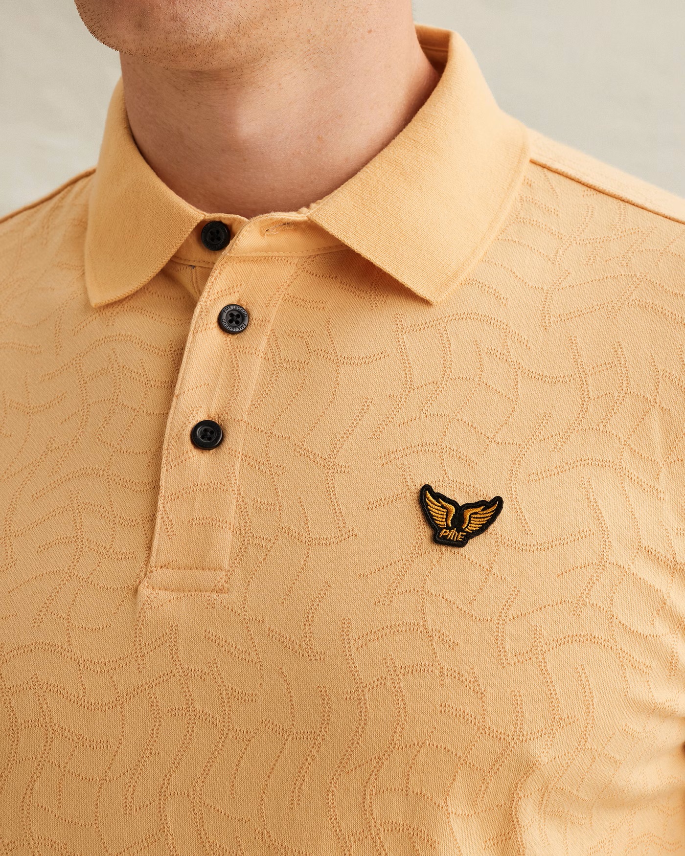 PME Legend Jersey Polo met Allover Jacquardpatroon - Afbeelding 3