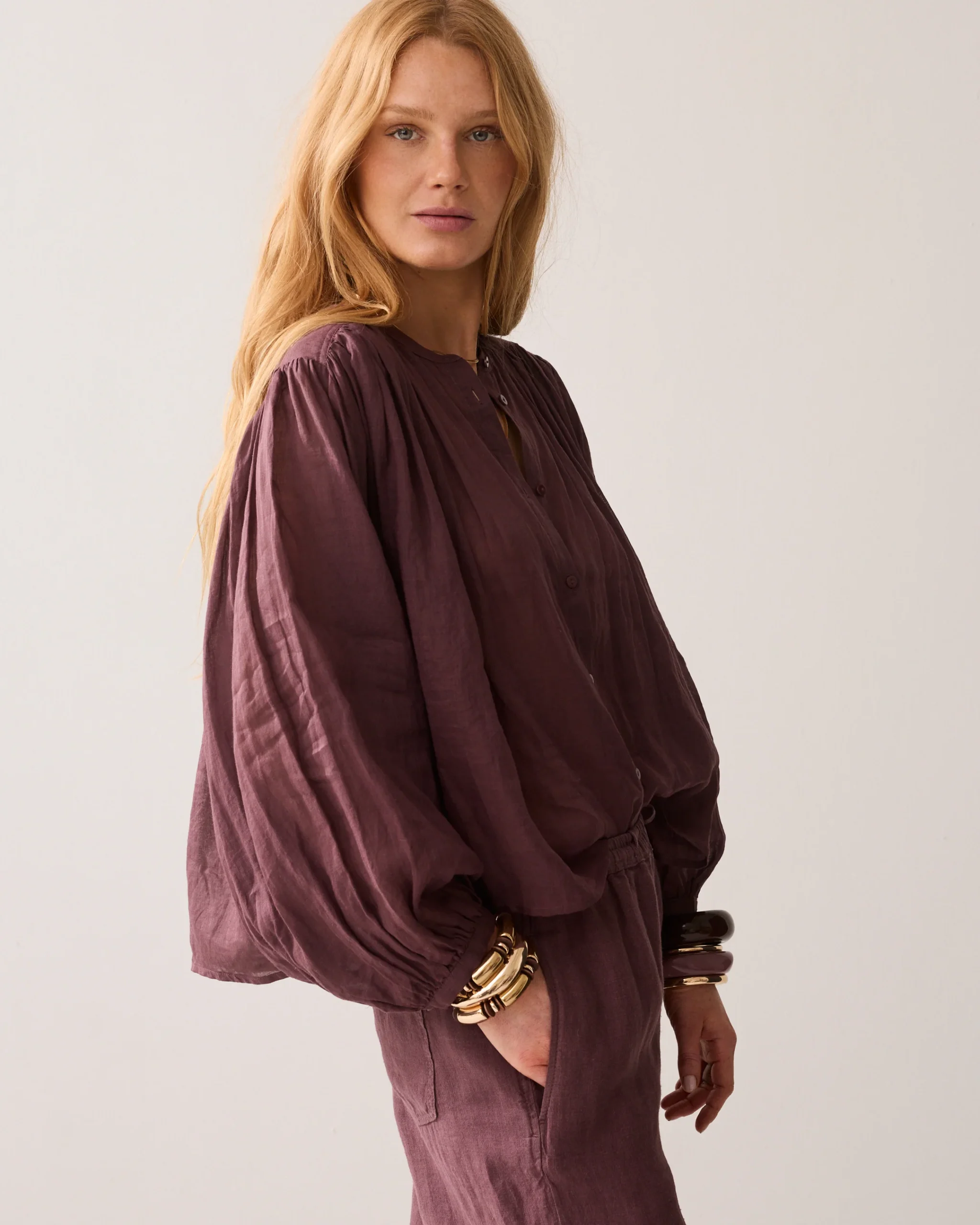 Summum Korte Blouse Linnenlook - Afbeelding 4