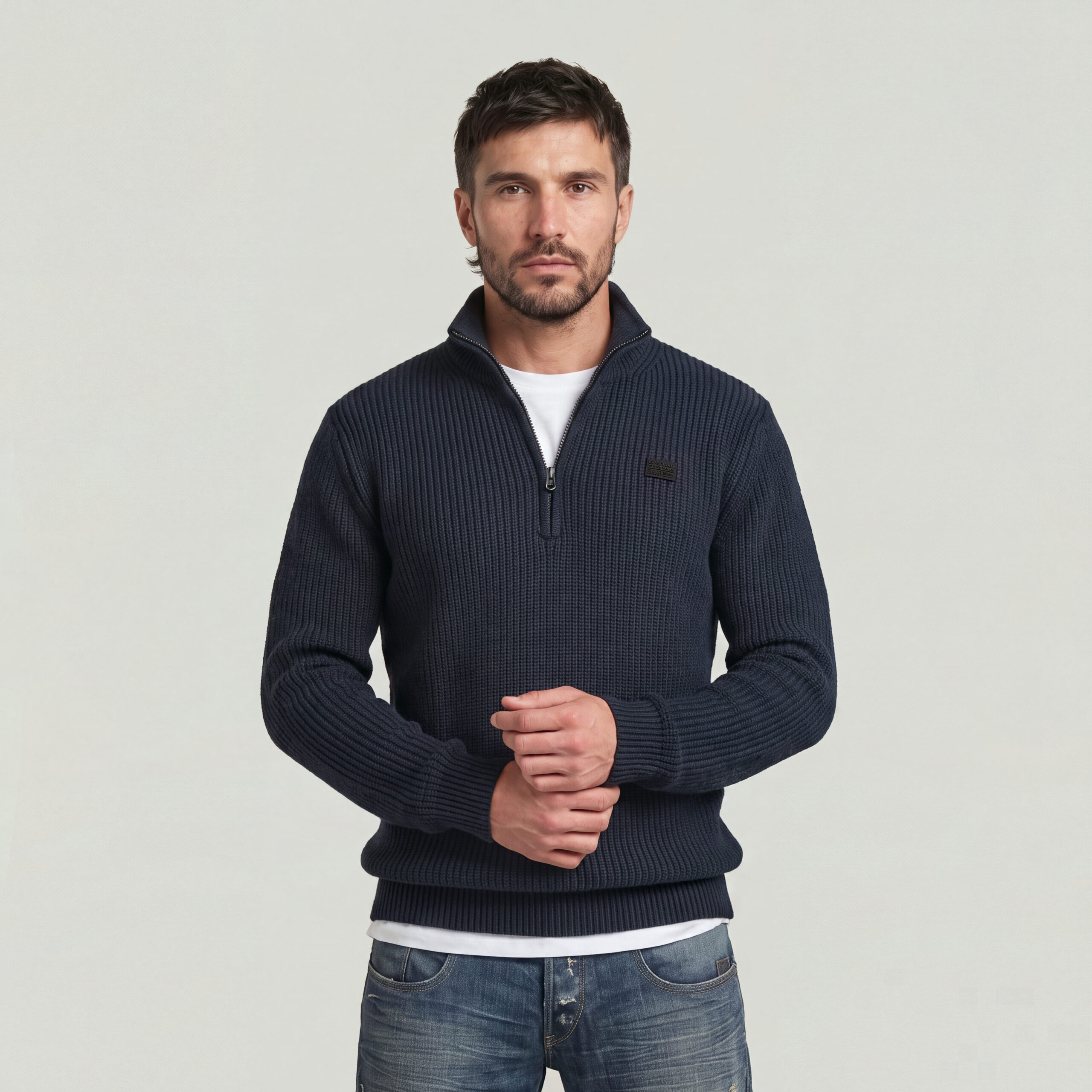 G-Star Double Collar Half Zip Trui