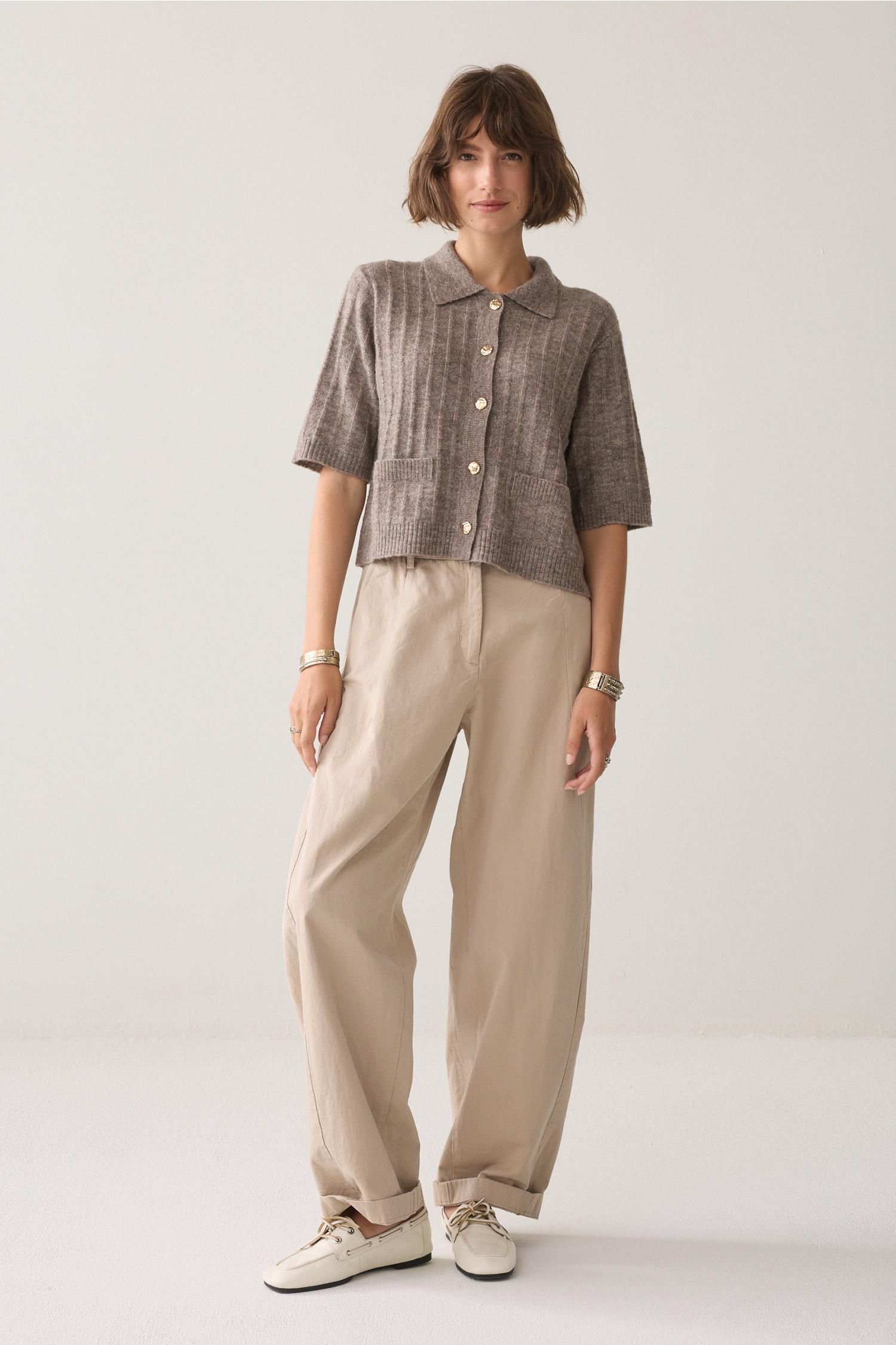 Summum Cocoonfit Broek met Stolpplooi
