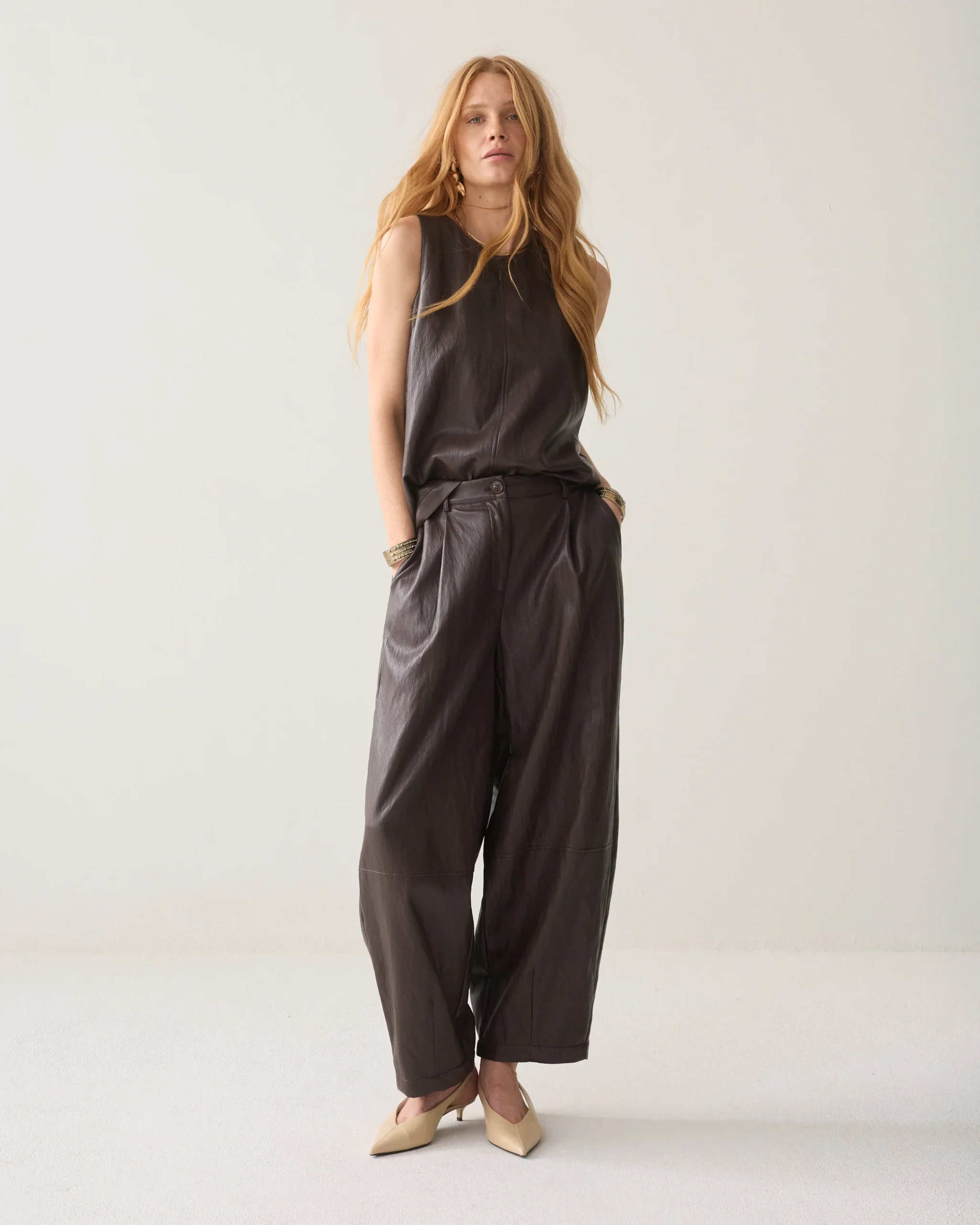 Summum Wijde Broek Faux Leather - Afbeelding 2