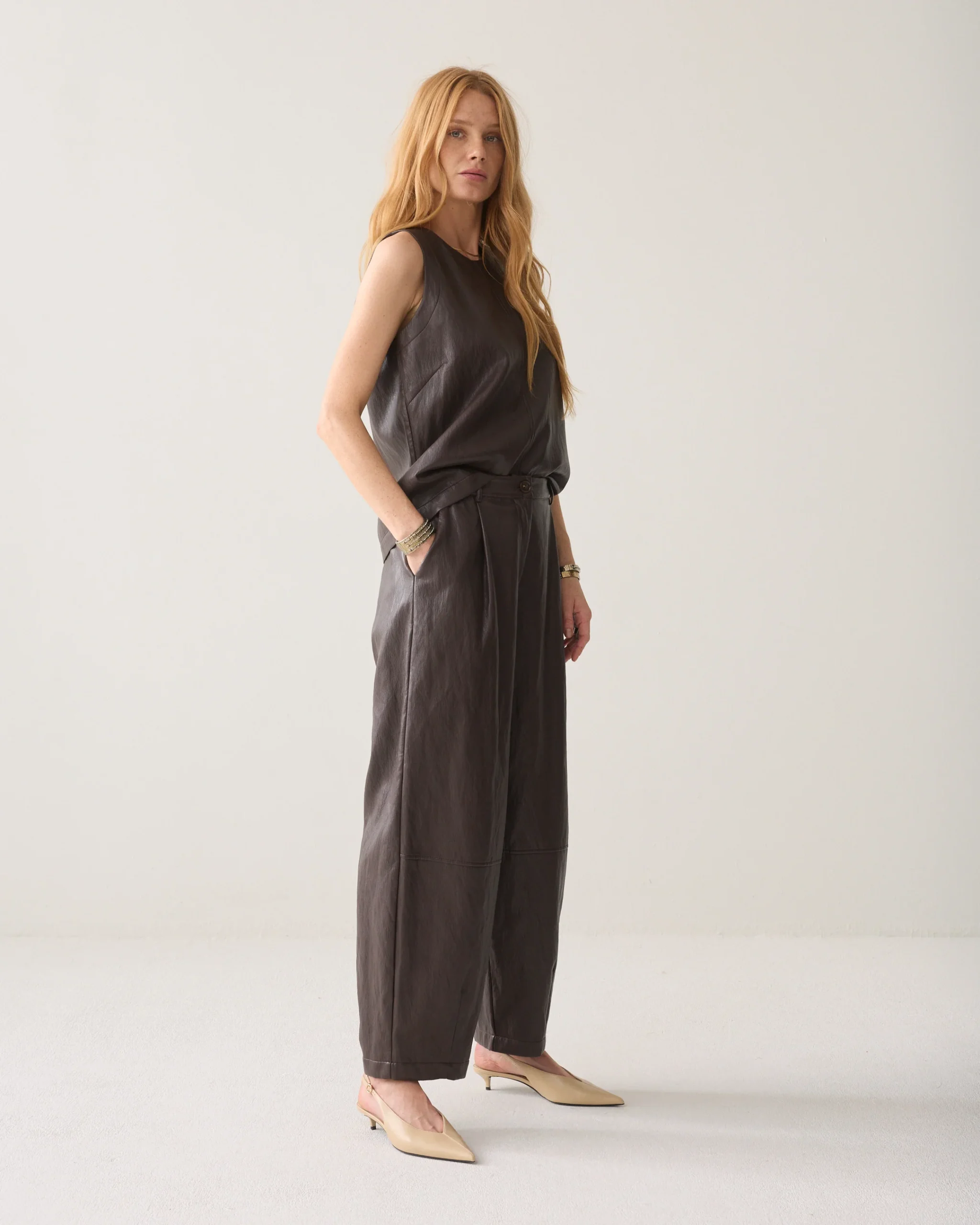 Summum Wijde Broek Faux Leather - Afbeelding 4