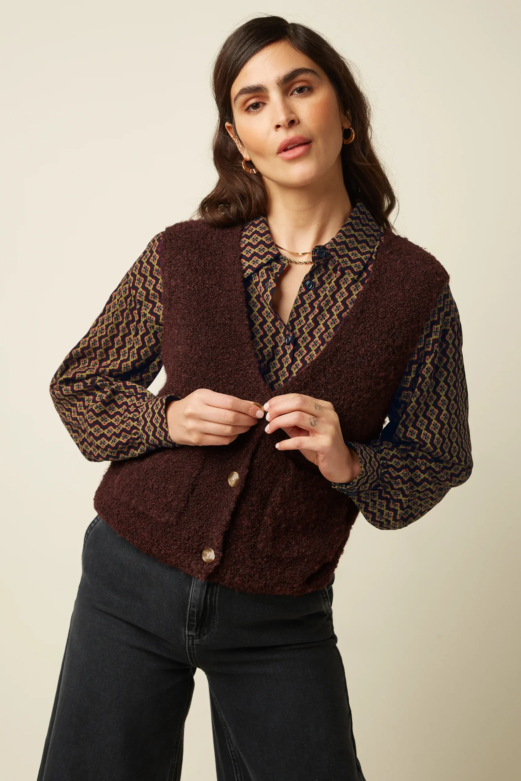 King Louie Vania Vest Boucle Knit