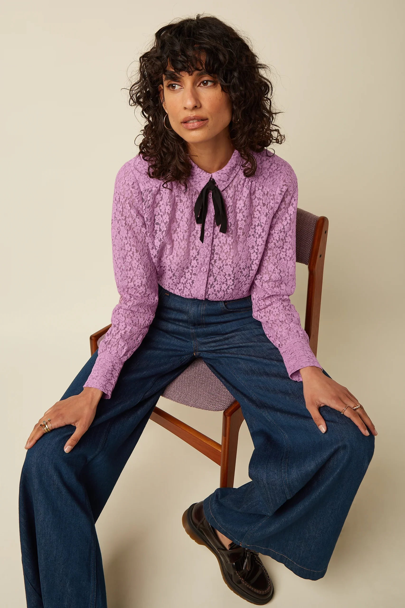 King Louie Elia Blouse Liana Lace - Afbeelding 2