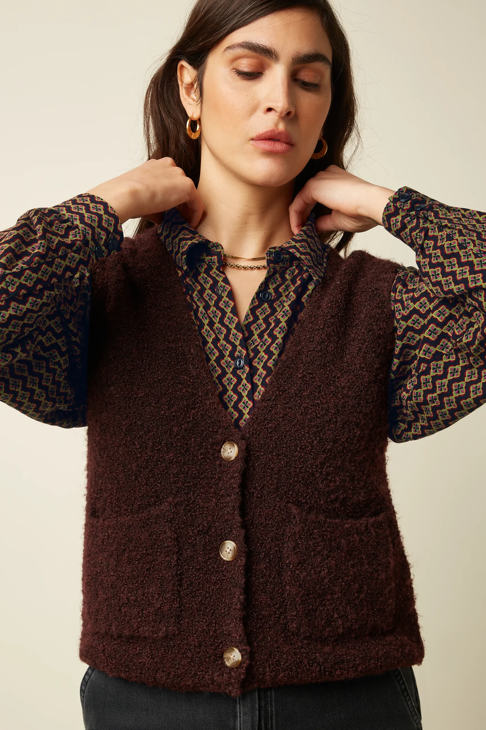 King Louie Vania Vest Boucle Knit - Afbeelding 2