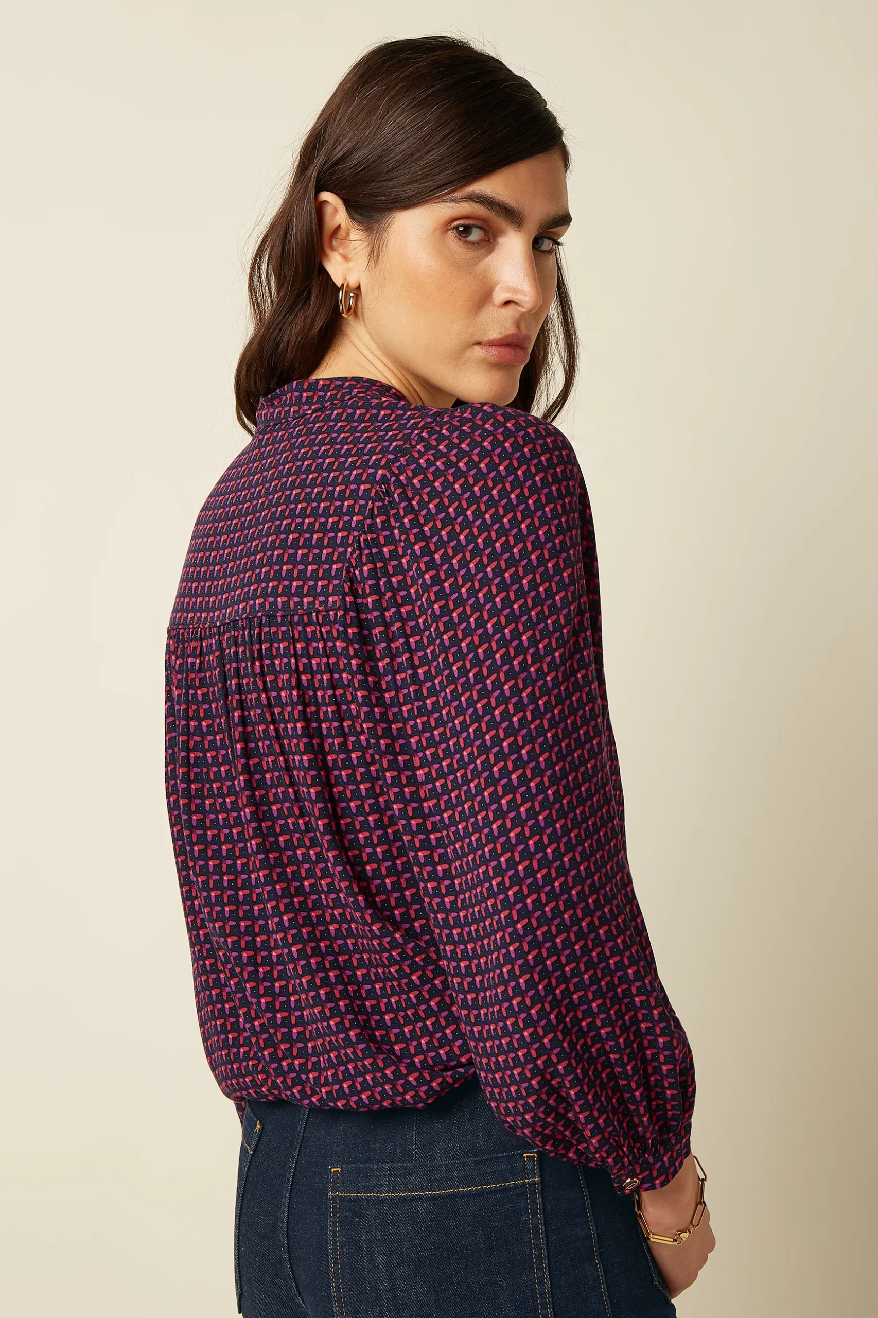 King Louie Leslie Blouse Chartre - Afbeelding 3