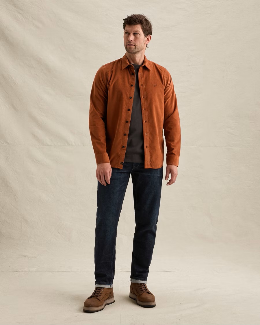 PME Legend Corduroy Overhemd met Borduursel - Afbeelding 3